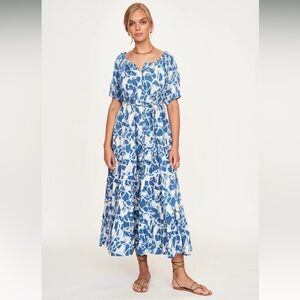Mirth Capri Dress in Indigo Crackle